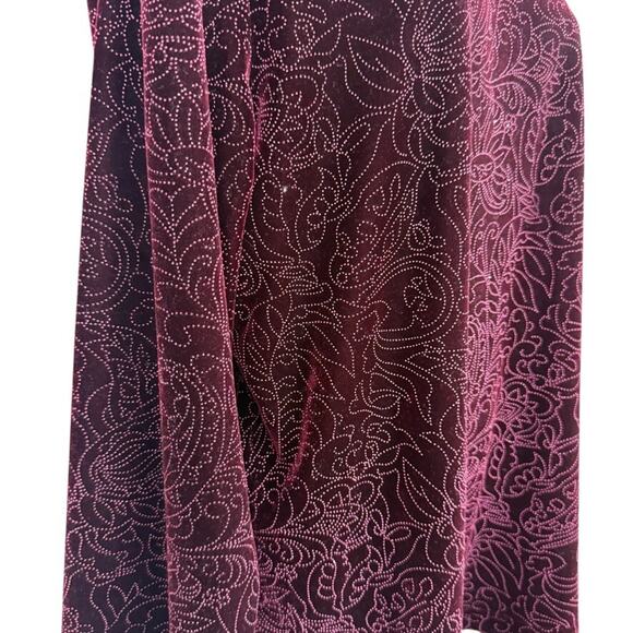 Coldwater Creek Cowl Neck Burgundy Velvet Long Sleeve Top Stretch NWT sz XL - Picture 3 of 16